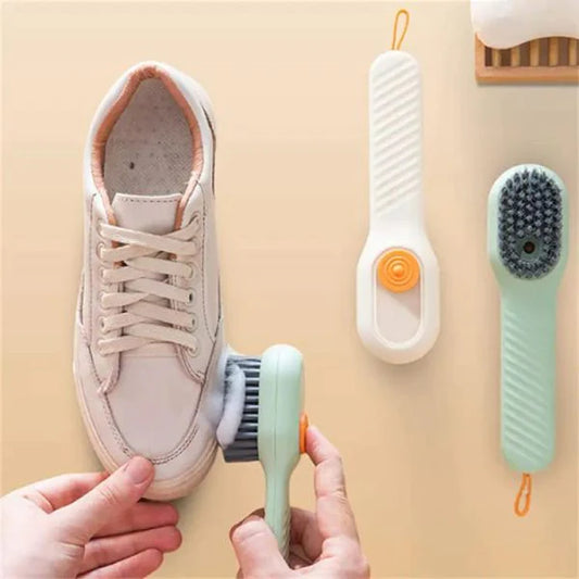 Multi-purpose Shoe Brush Soft Bristle Automatic Liquid Long Handle Cleaning Brush Clothes Board Brush Household Cleaning Tools